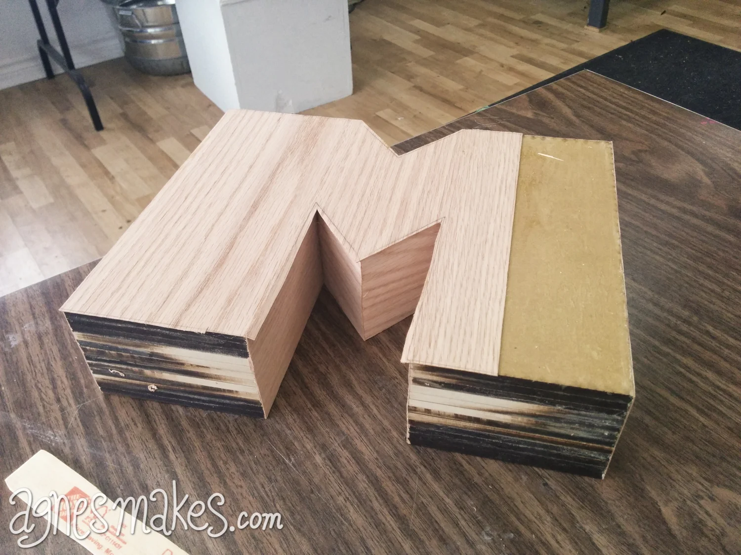 All of the veneer panels were cut slightly larger than needed and trimmed back with a sharp knife once they were adhered to the box.
