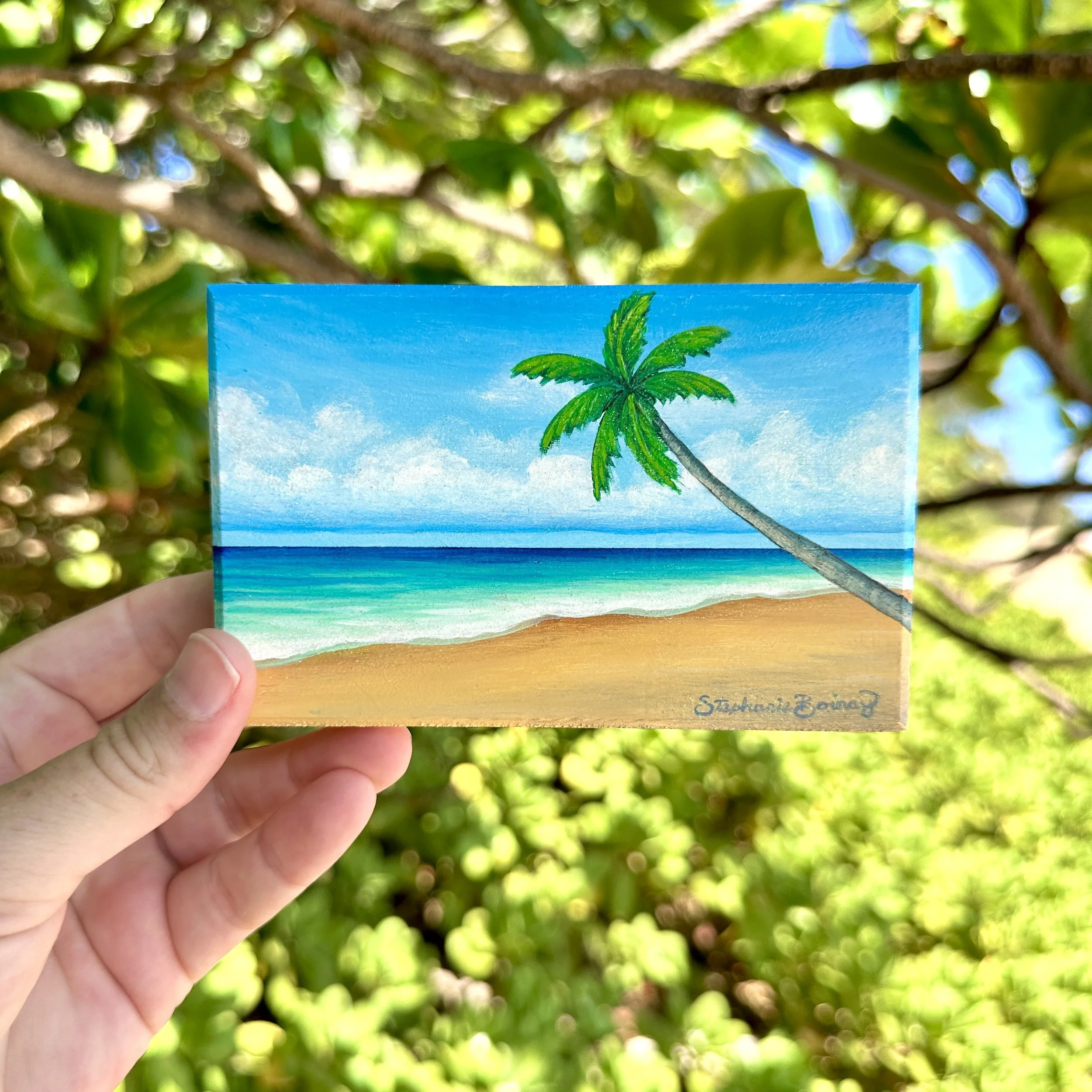 TROPICAL BEACH MINI WOOD PANEL