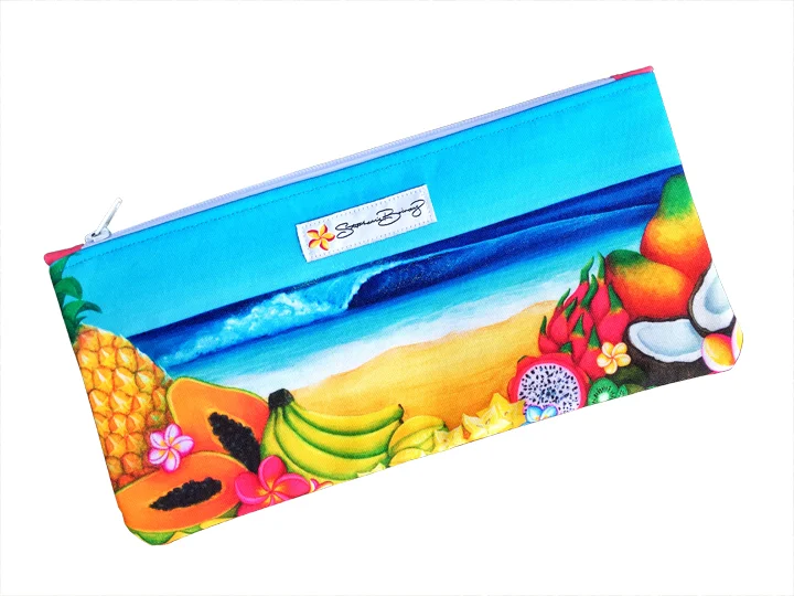 Island Breakfast Paradise Pouch tilted.jpg