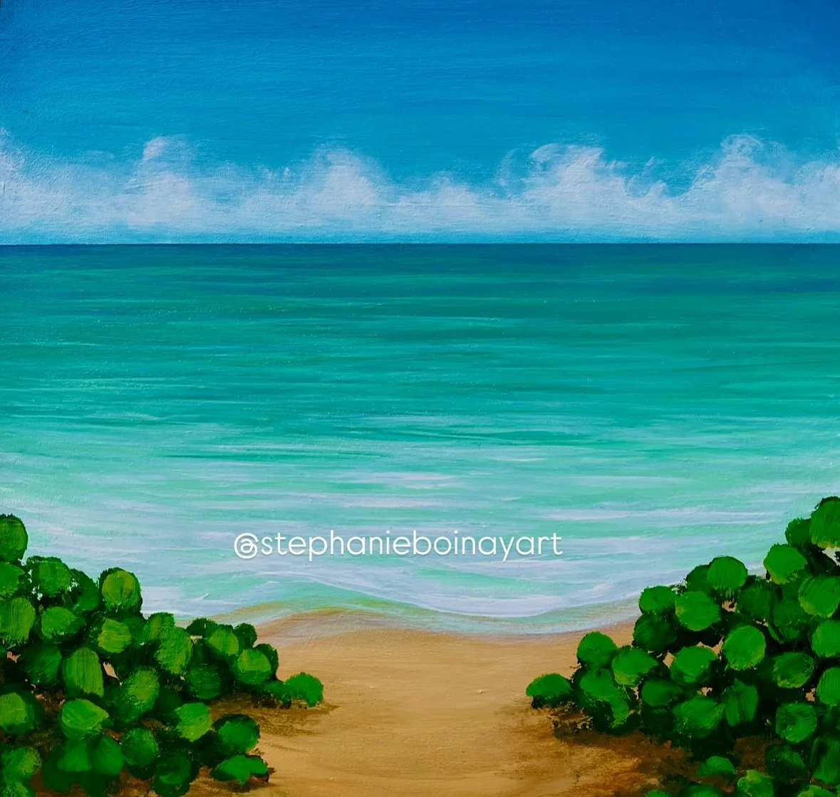 ✨🏝️Let&rsquo;s wander 🏝️✨

#pathtothesea #hawaii #stephanieboinayart #originalpainting #throwback #studioboinay #stephanieboinay #tropicalart