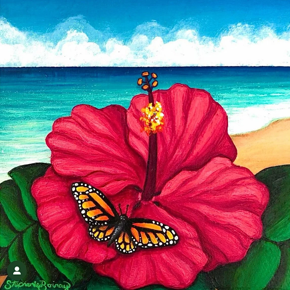 Happy Saturday! 🌺🦋🏝️☀️

#stephanieboinayart #hibiscus #hawaii #tropicalart #painting
