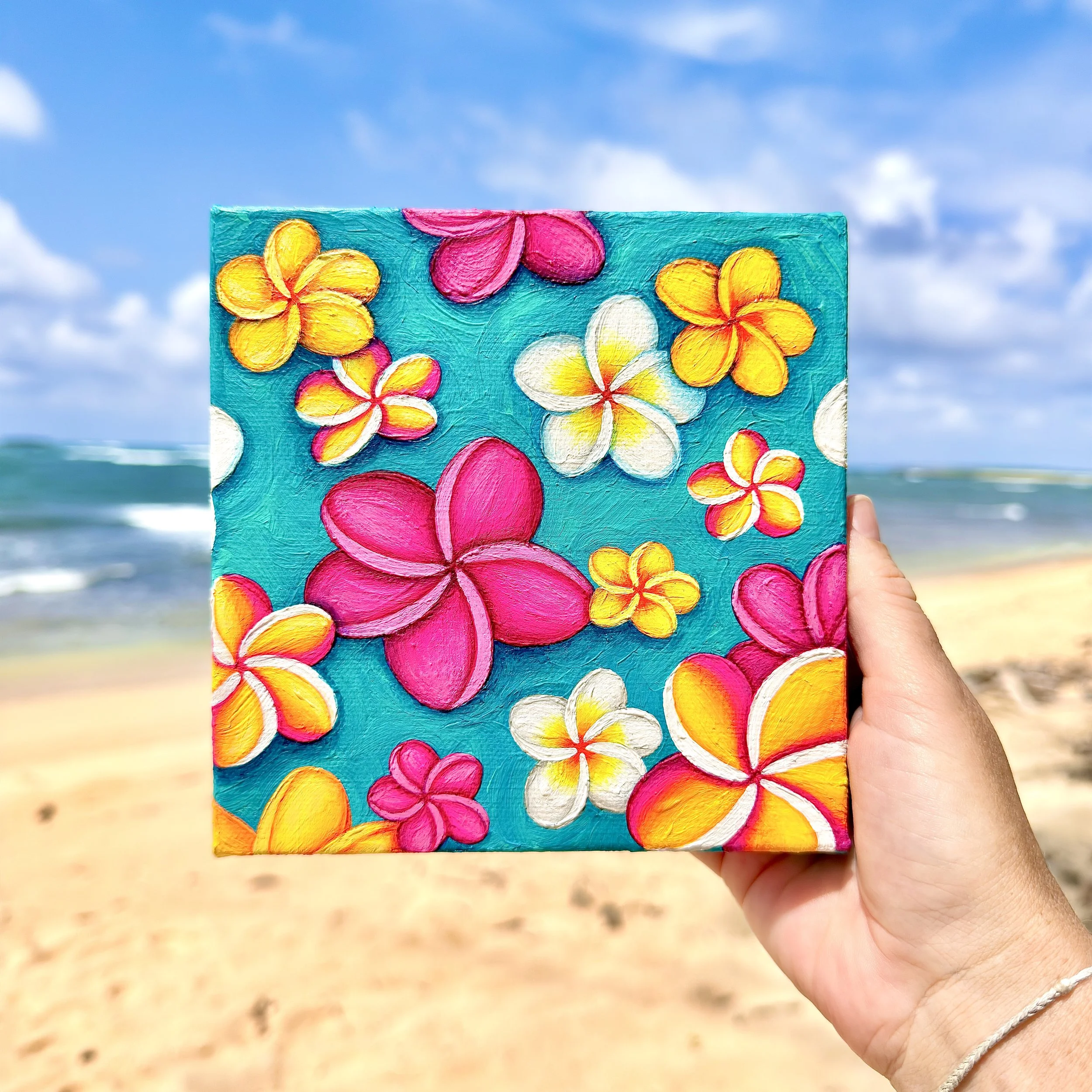 New! Floating Plumerias (Textured!)