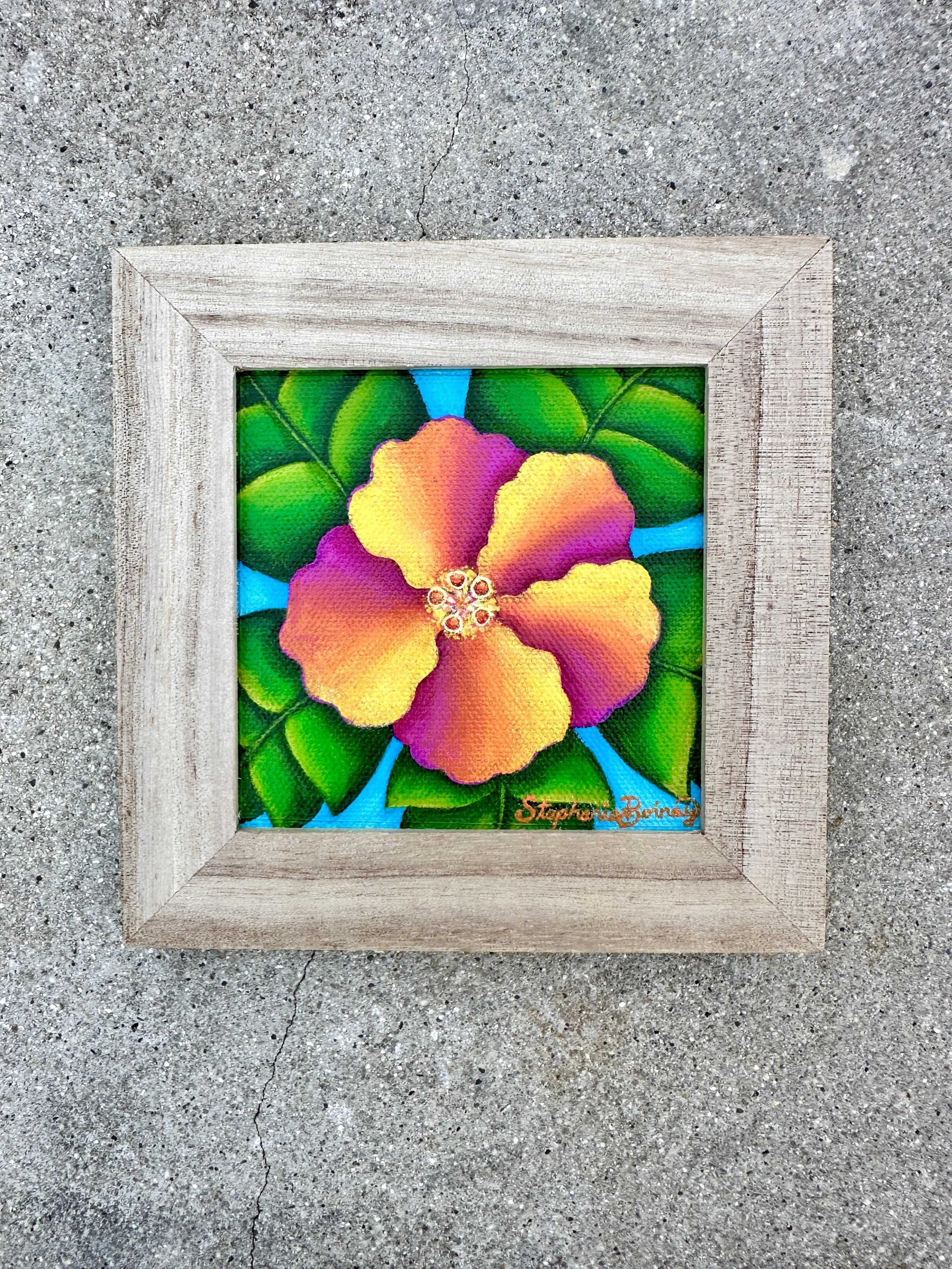 New! Mini Sunburst Hibiscus (Framed)