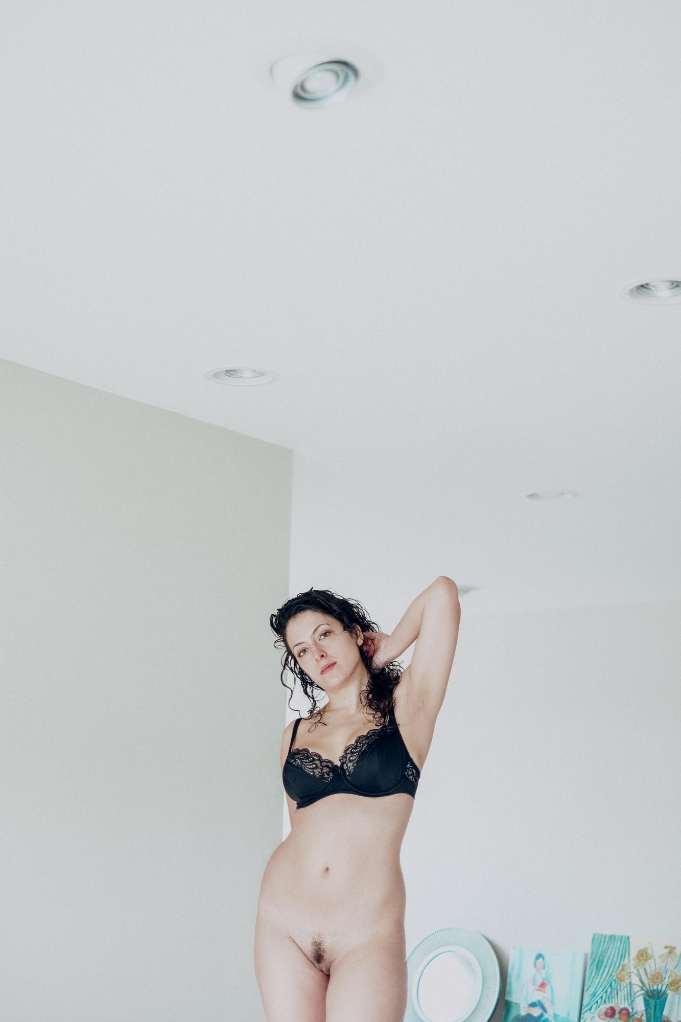 Hannah in a Black Bra