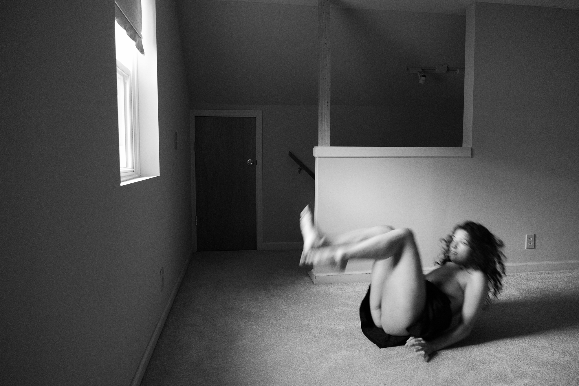 Hannah Tumbling in a Black Skirt this Past Summer