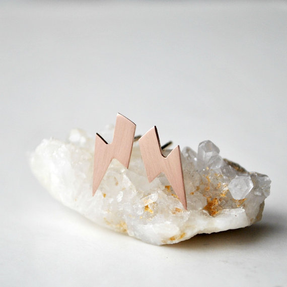  6. Bowie-esque, these rose gold studs are glam AND glamorous, £125.94,&nbsp; Etsy . 