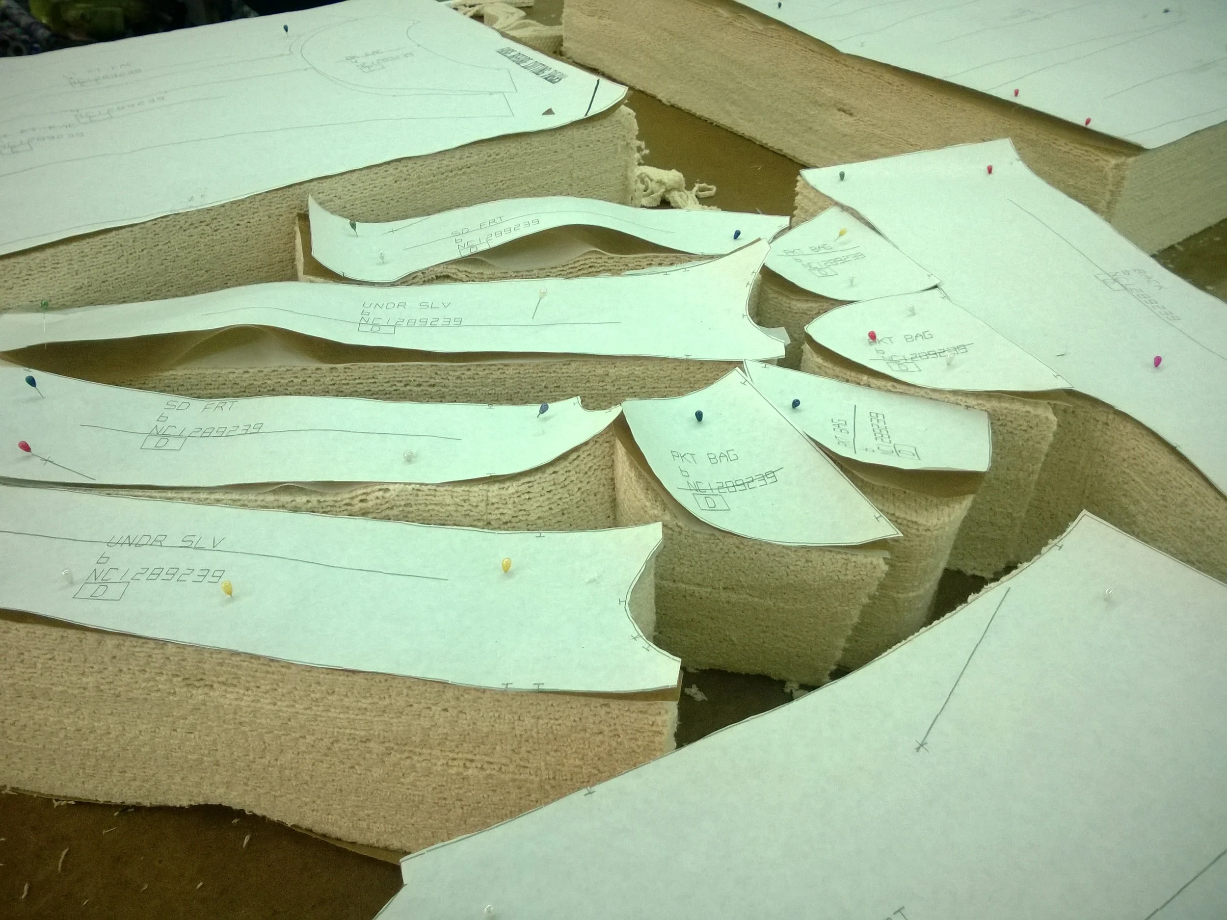 This is what a finish cut looks like, the cutter cut the pattern pieces following the marker.