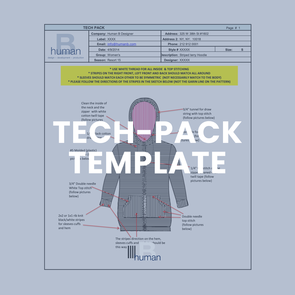 Tech-Pack Template — Apparel Manufacturing and Consulting 