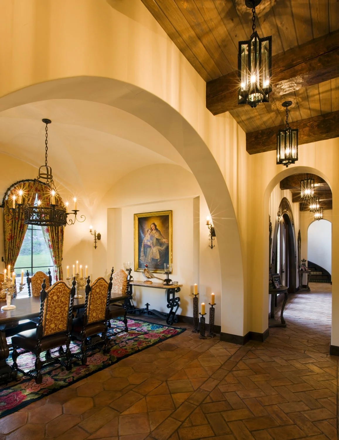 Architecture Home Spanish Villa dining