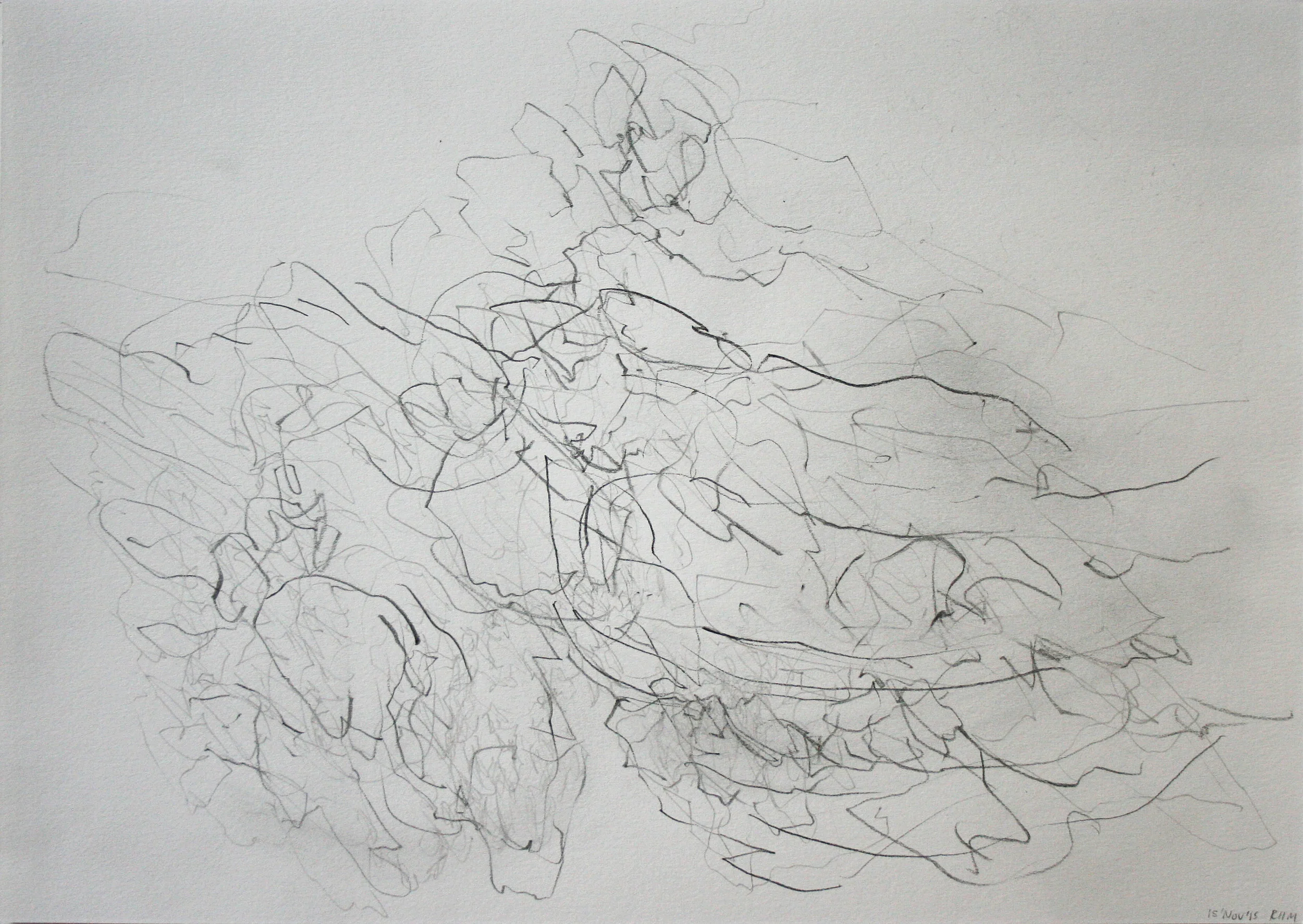 Left hand Drawing X November 2015 graphite on paper 21 x 30 cm