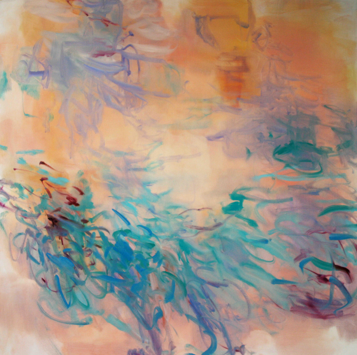  Untitled  (peach ground)  2016  oil on canvas  145 x 145 cm 