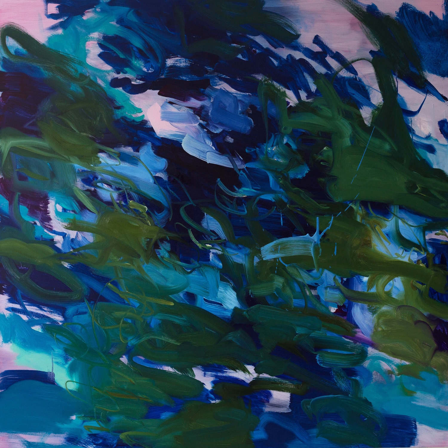  Untitled  (phlalo-irgazine  -turquoise)  2016  oil on canvas  145 x 145 cm 