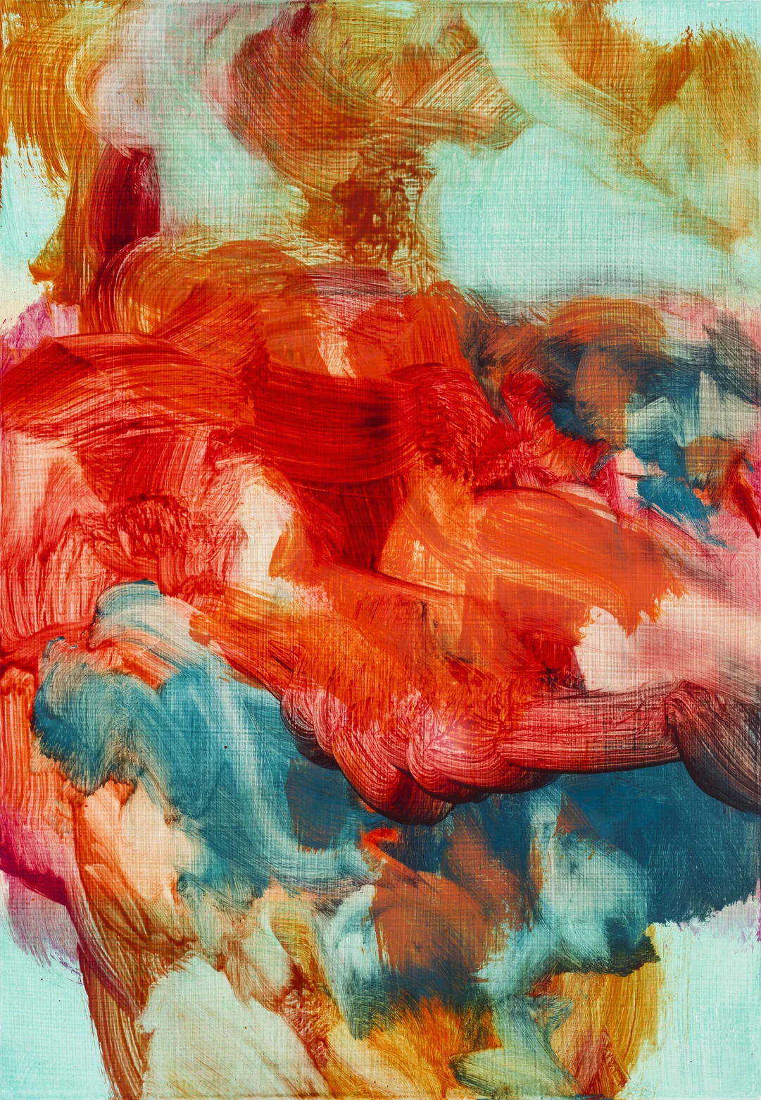 Untitled (red turquoise) 2017 Oil on Panel 32 x 22cm