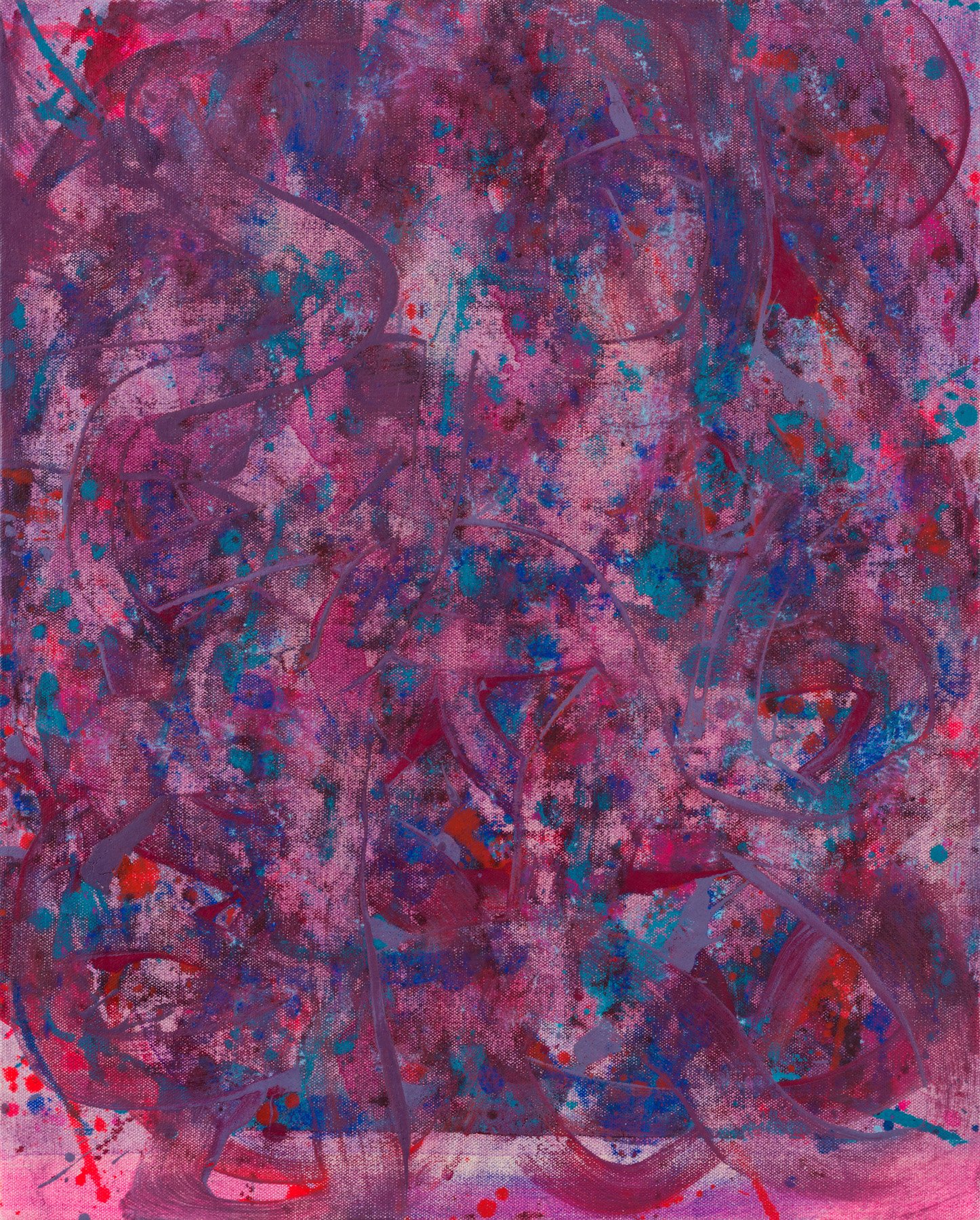 Fragments, scrubbed pink  2020  Oil, wax, pigment, water-based binders on canvas  50 x 40 cm 