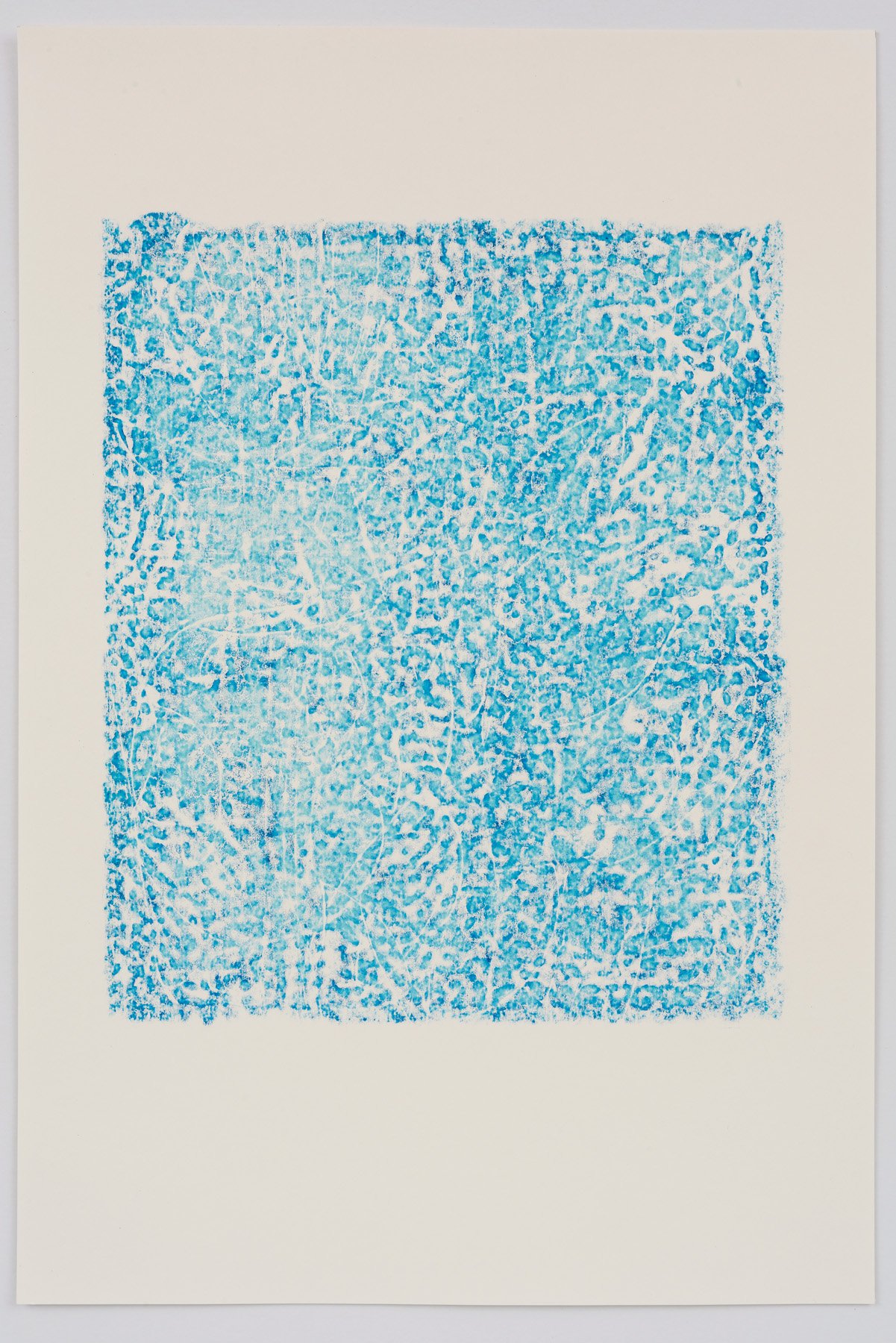  Untitled (Blue Series) VI   2022   Oil on hot pressed Saunders Waterford paper   Paper size: 51 x 34 cm, Print size: 32 x 28 cm   Monoprint (one of one)  