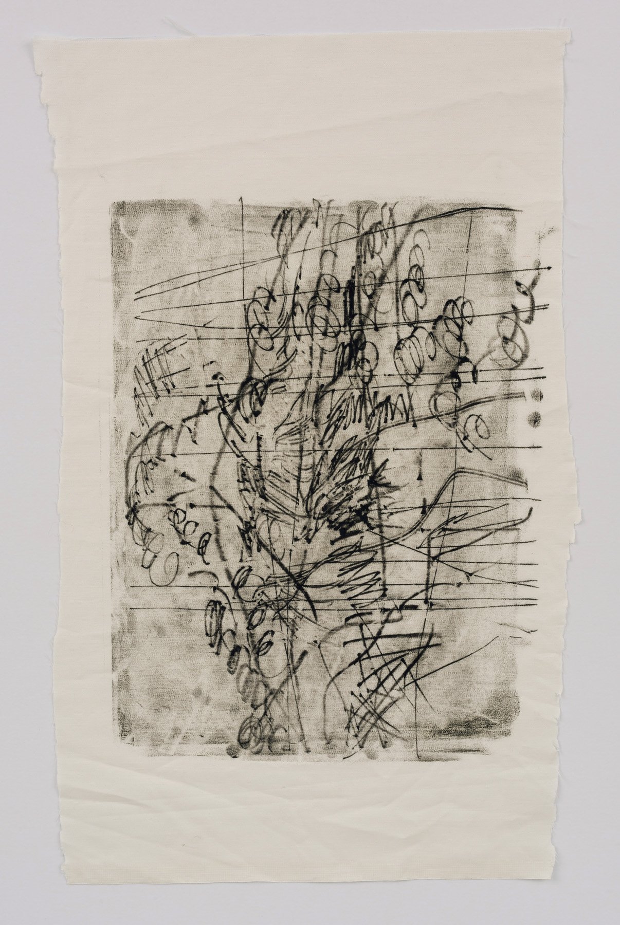  Untitled line II   2021   Oil on cotton   Dimensions variable   Monoprint (one of one)  