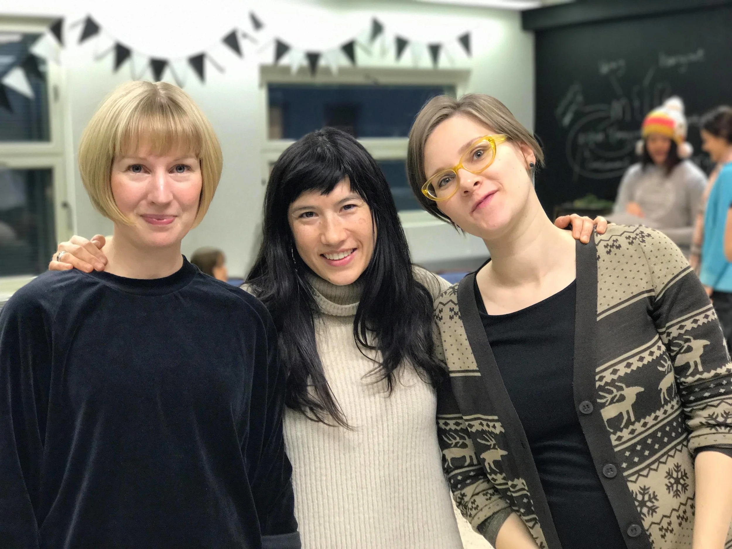 From left to right: Saara Raevuori, Arlene Tucker, and Anastasia Artemeva. Saara is the art teacher at Helsingin yhteislyseo. Arlene and Anastasia are the makers and creators of Dear You. Thank you, Museum of Impossible Forms for hosting us!