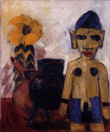 Emil Nolde, Still Life With Carved Wooden Figure , 1911