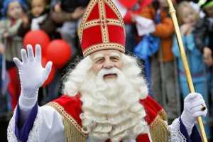 Sinterklaas has Odin's beard but wears St. Nicholas' Bishop Clothing.