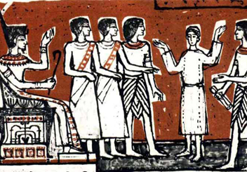 Joseph interpreting Pharaoh's dream.