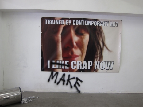 Lam Hoi Sin, installation from The Crap Show , 2012. I can support this one. The communication is clear, if ironic and at least the artist is being honest with himself.