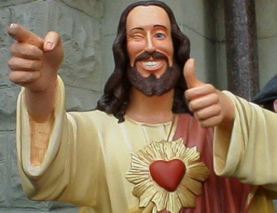 "Buddy Christ" from the movie Dogma (1999).