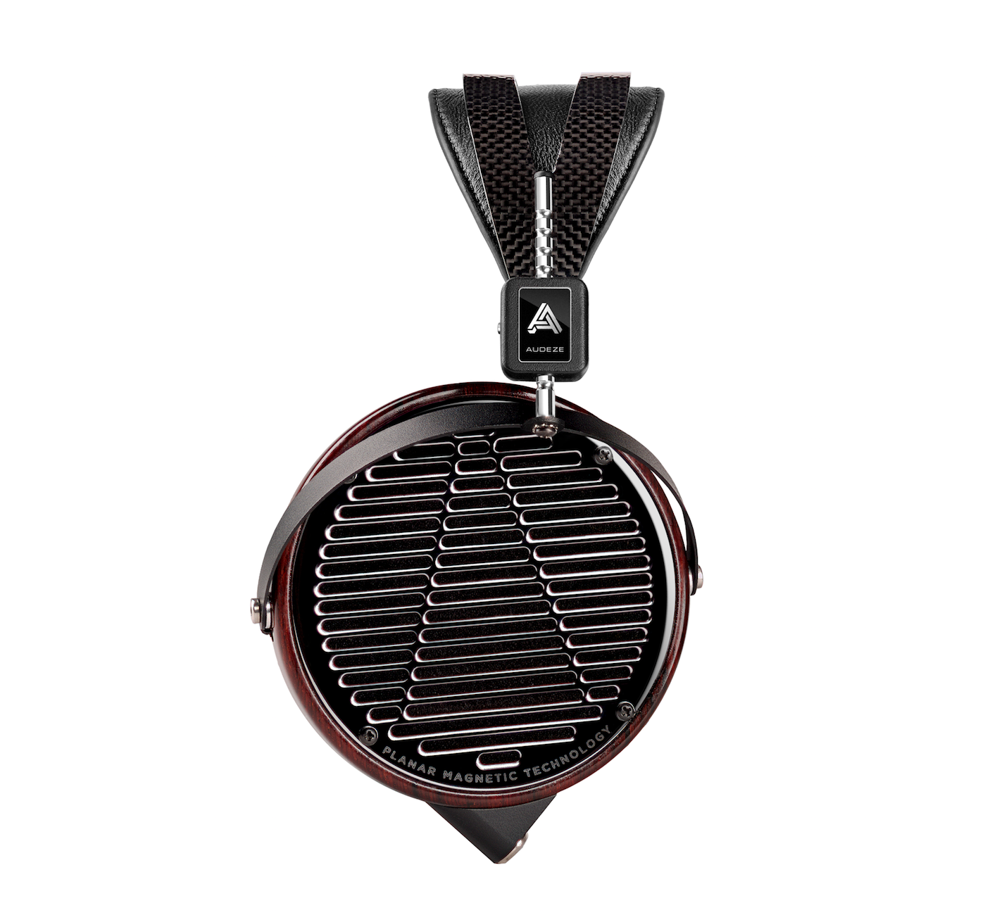 Audeze LCD-4 headphones with a carbon, wood and chrome finish.