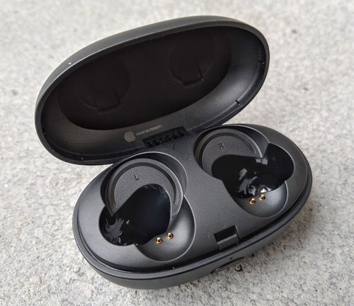 The charging case for the earbuds.