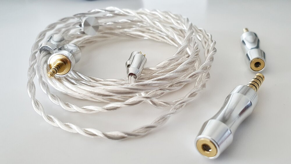 The cable that is included with the Thieaudio Monarch is shown in this photo and it is the best IEM cable I have ever reviewed.