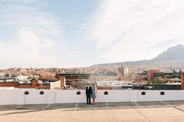It&rsquo;s not every day a couple runs all over Boulder with you, chasing unique rooftop views. Jay and Emily get married today and we can&rsquo;t wait to celebrate this fun and adventurous couple! #lizzieandmarco