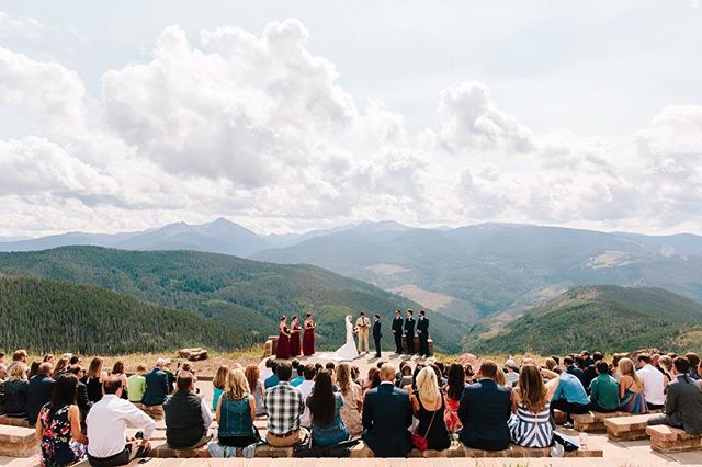 I love a lot of things about this photo. Obviously, the view is insane&hellip; talk about one of the most incredible ceremony locations. I also love that you can see so many of Sally and Corey&rsquo;s guests! They had family and friends travel from a