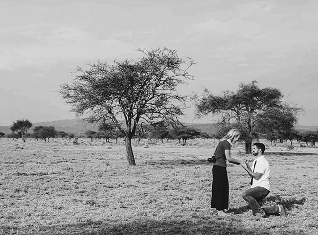 Five years ago today, Marco proposed to me in Kenya, outside of the Maasai Mara. What an adventure it&rsquo;s been. 💛 #engageaversary #kenyabelieveit