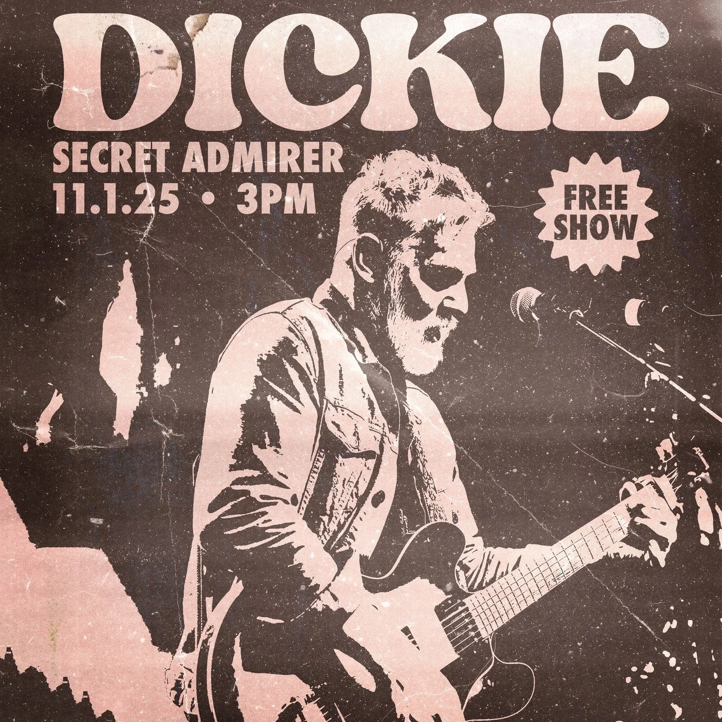 Come hang out next Saturday/Nov. 1st for a casual afternoon show at Dickie's favorite cocktail joint @secretadmirerdm ! BONUS: @ethridgenetz ( @thebirdhuntersia , @corywallerandtwt ) and @robertdeitchmusic will be sharing some of their tunes, too. It