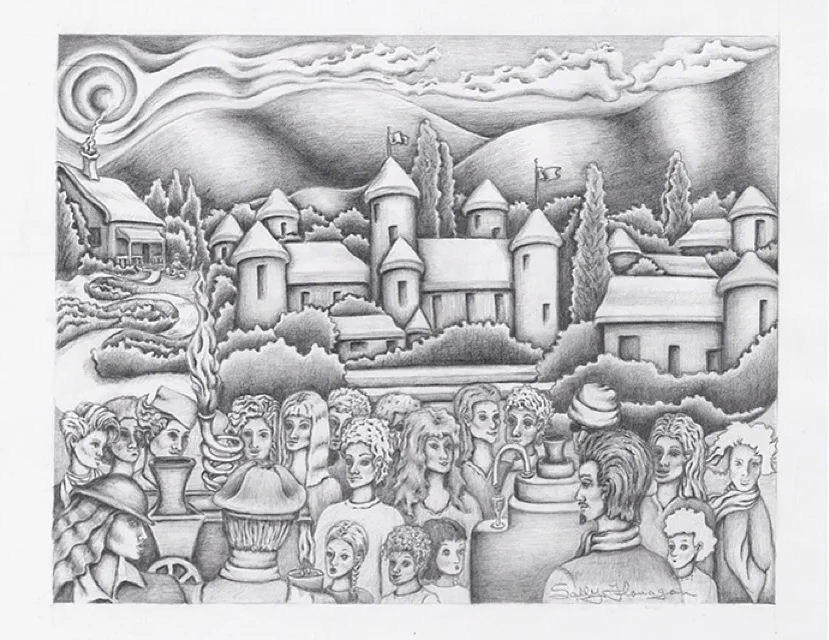 Artwork by Sally Flanagan - How Lefty Stepanovich Turned Water Into Wine from The New Folklore: Lyrical Tales for Dreamers & Thinkers
