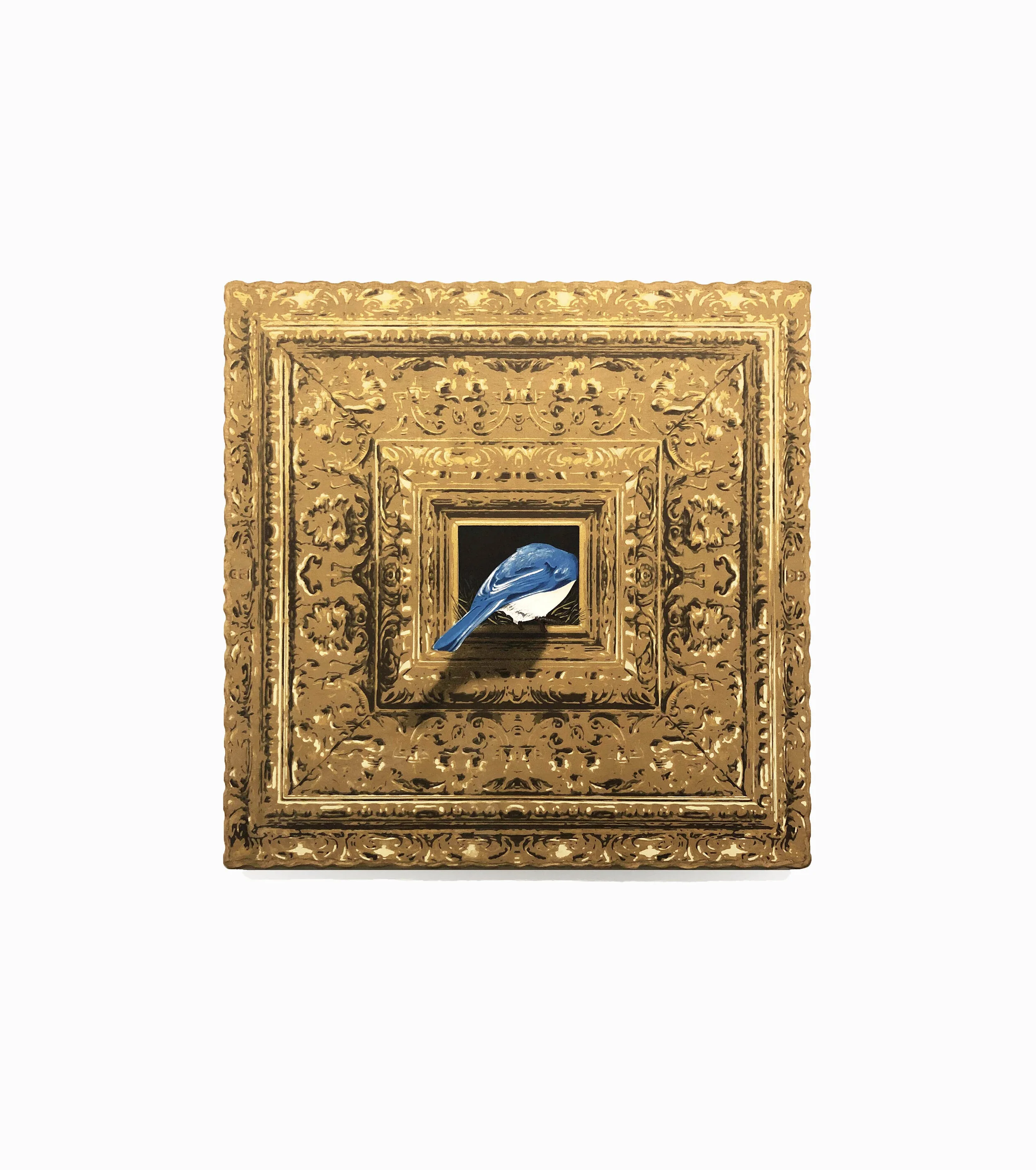   Home  Mixed media on hand cut wood panel 24in x 24in 2020 