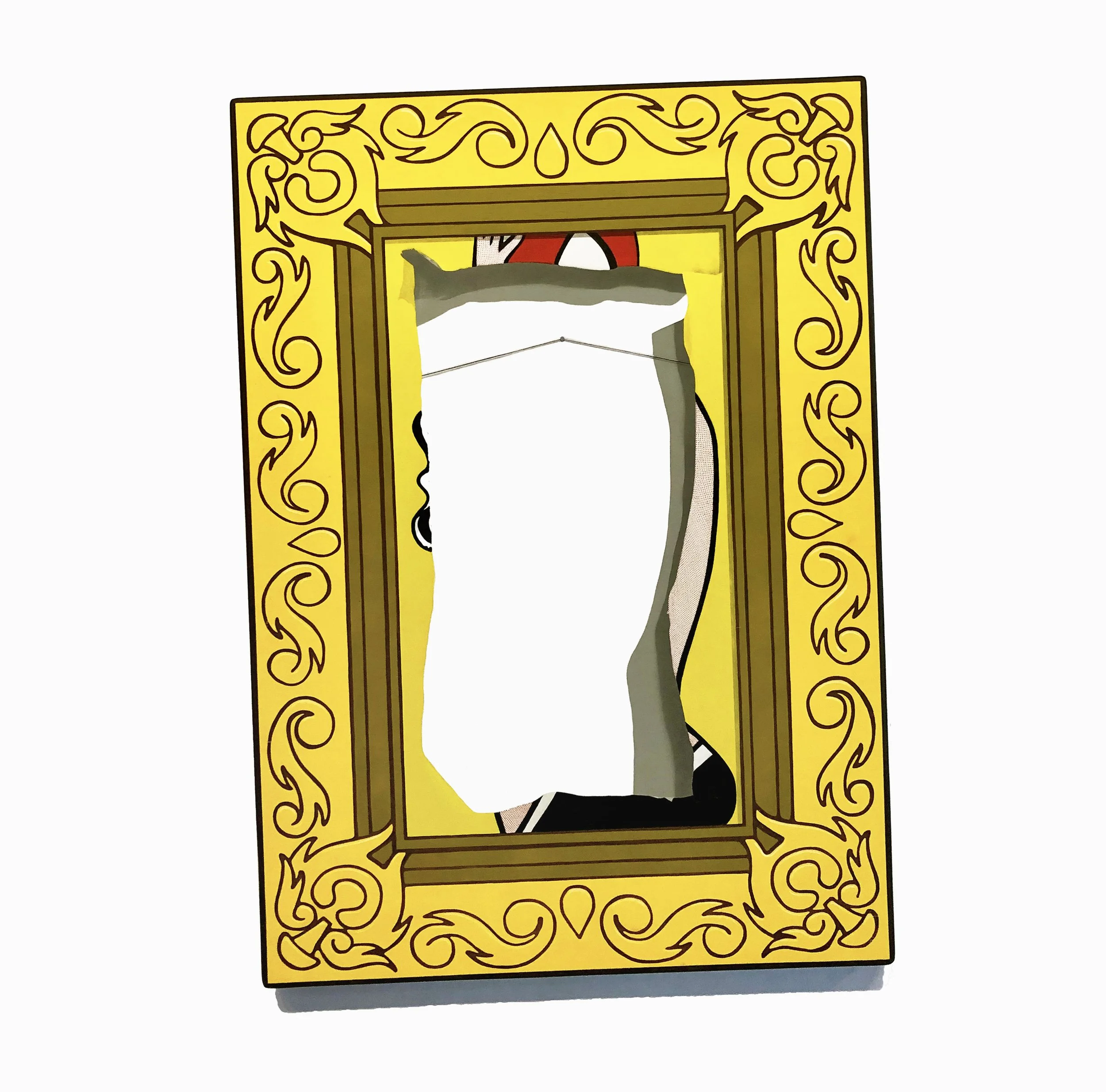   Fun at the Beach  Spray paint and acrylic on hand cut wood panel 33in x 48in 2020 