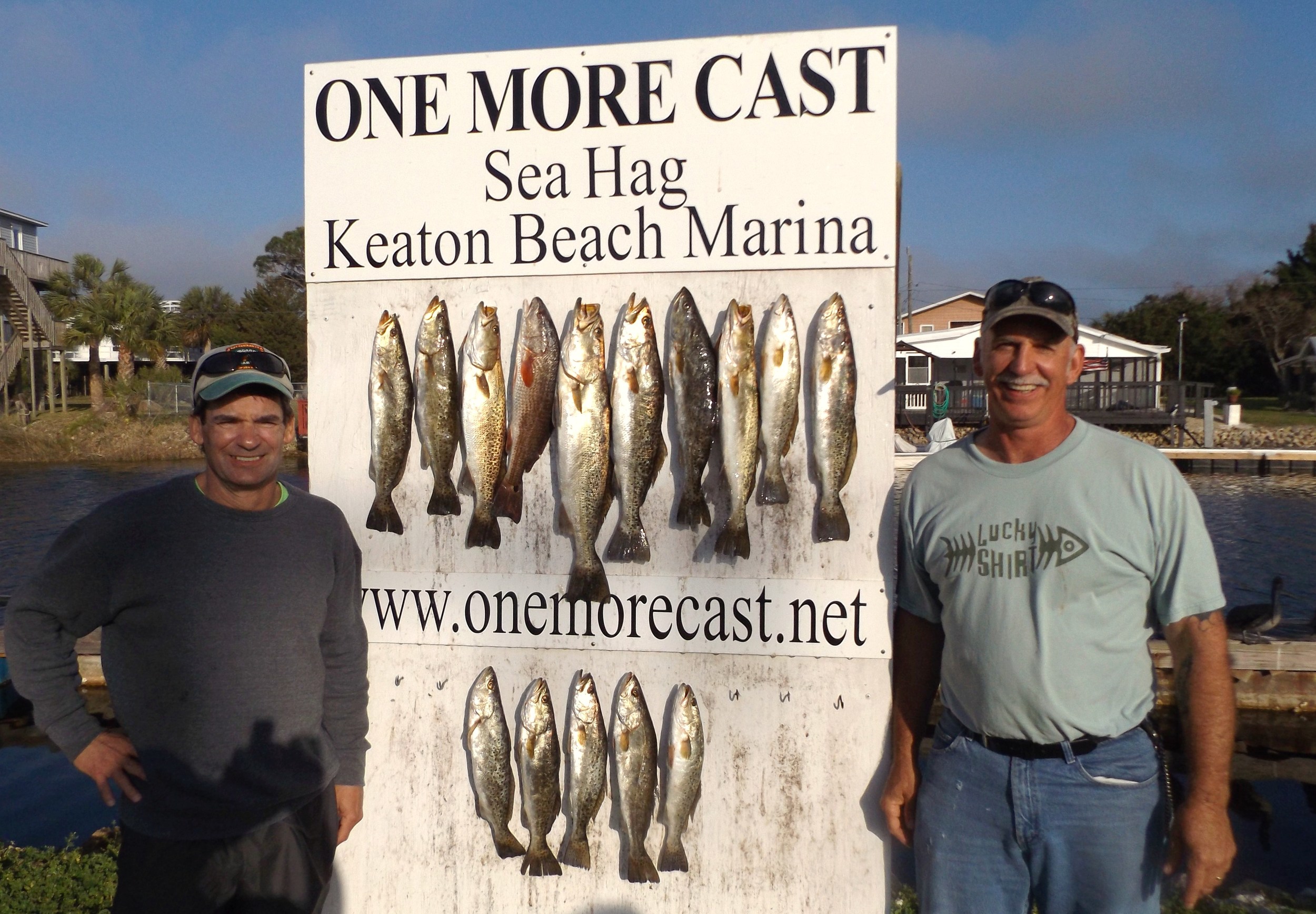 Ted Grumbein of Pennsylvania and Richard Taylor of Perry, Florida with a great board of fish taken 3/14/16