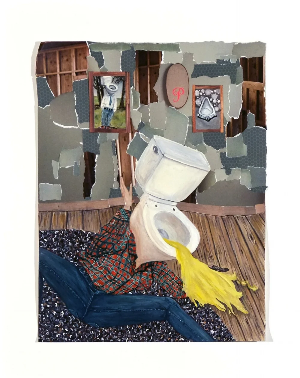   Mrs.PEE  , 2017, collage and gouache on paper, 41 x 31 cm. Photo: Ross Kelly 
