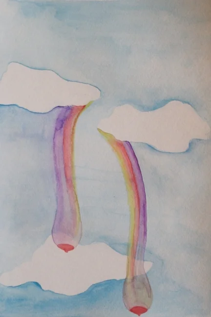   Skinsuit Series,  2015, gouache on paper, 28 x 18cm. 