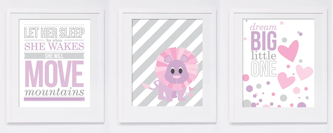 Three posters were displayed at the shower and then used for the nursery.