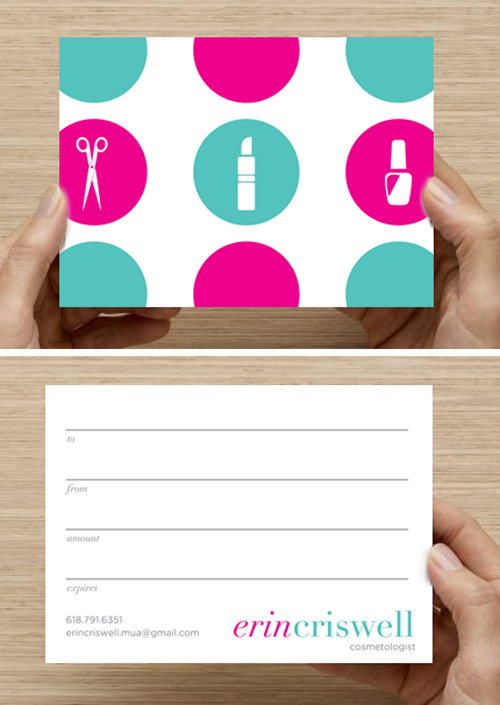 Gift cards come in hot pink envelopes