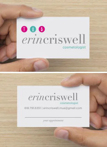 The business cards double as appointment reminders