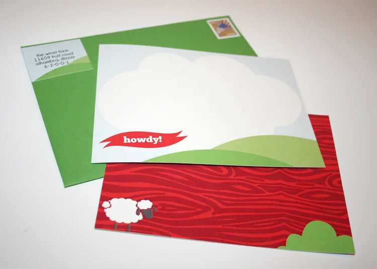 No party is complete without custom thank-you's to send your guests. Michael requested to send a little howdy! 