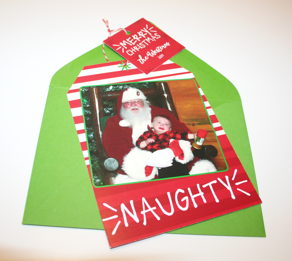 Naughty... a fun gift tag shape that can be hung on the tree!