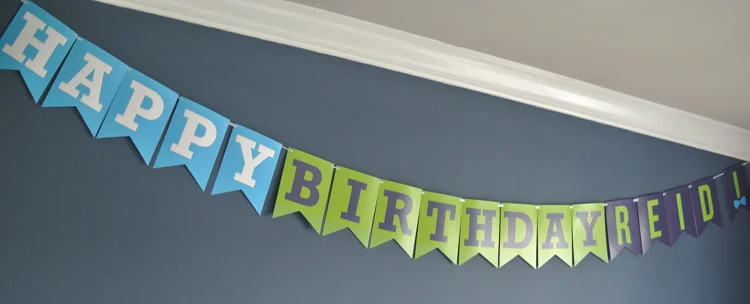 The "Happy Birthday Reid" Bunting hung above the dining area. I'm sure it made the fried chicken taste that much better!
