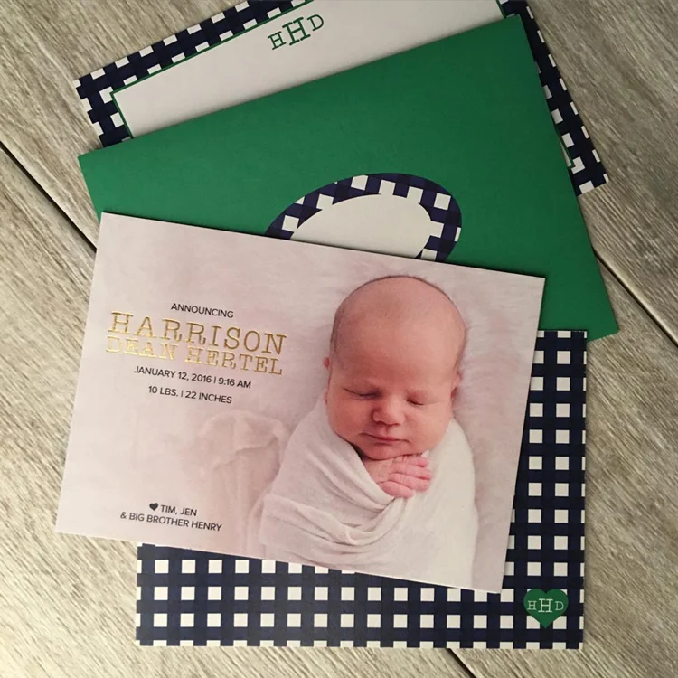 6. A stylish welcome for sweet baby Harrison.