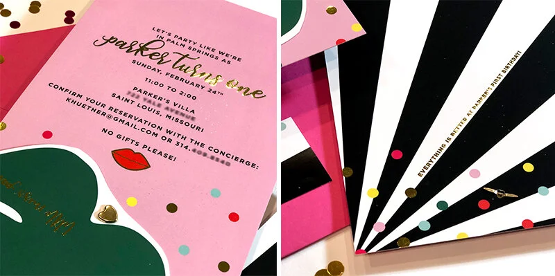 Pops of gold foil and confetti everywhere you looked!