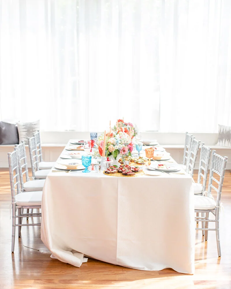 The table setup was gorgeous! So many fun colors.