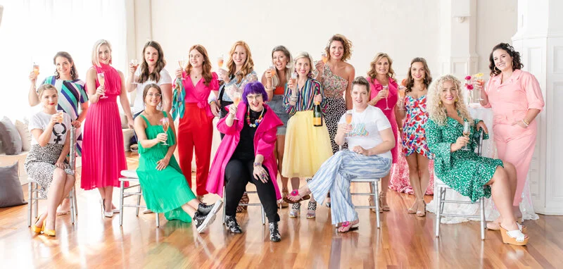 Here’s the bright & colorful, super talented group of women that made this day happen. Cheers to this collaboration celebration!