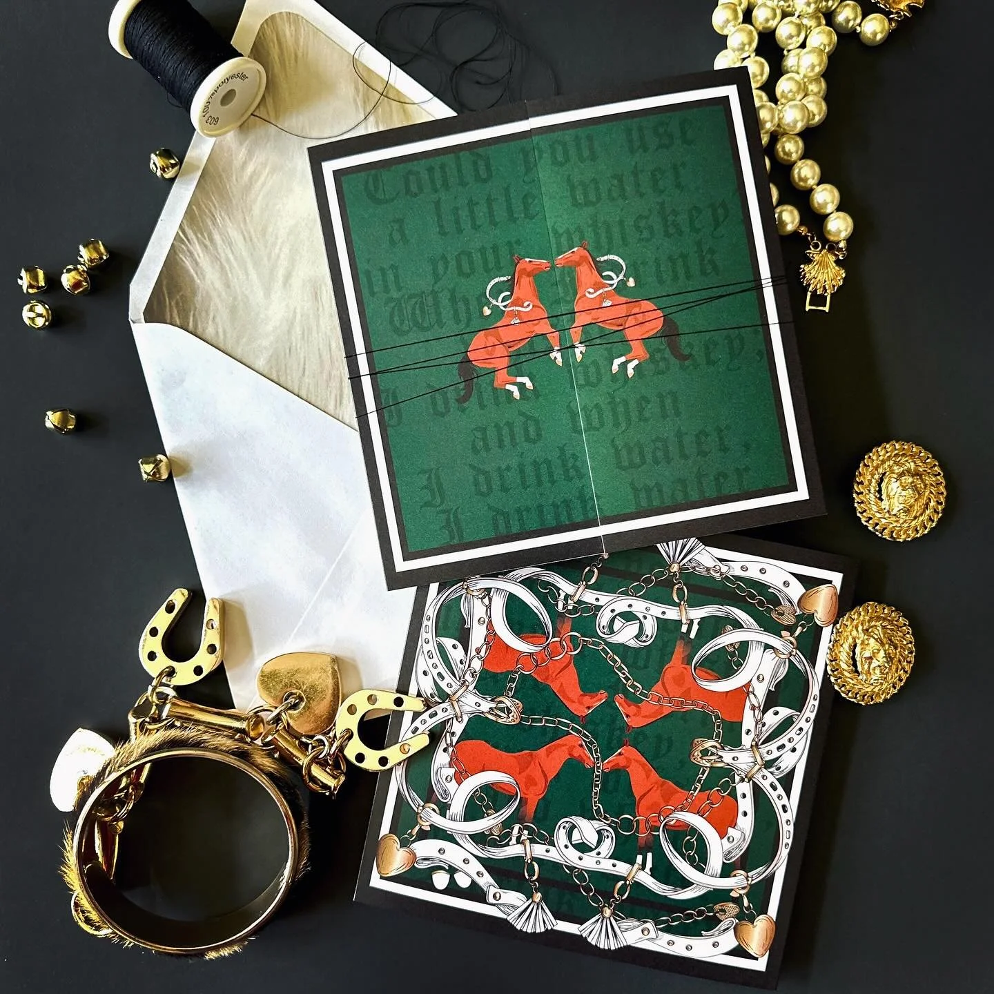 An invitation for all the horse, fur and old movie lovers. 🐎 
&bull;
&bull;
&bull;
And this was yet another party where I wanted to invite myself. Tina loves all things glam so her sisters came up with this &ldquo;Fillies and Fur&rdquo; theme for he